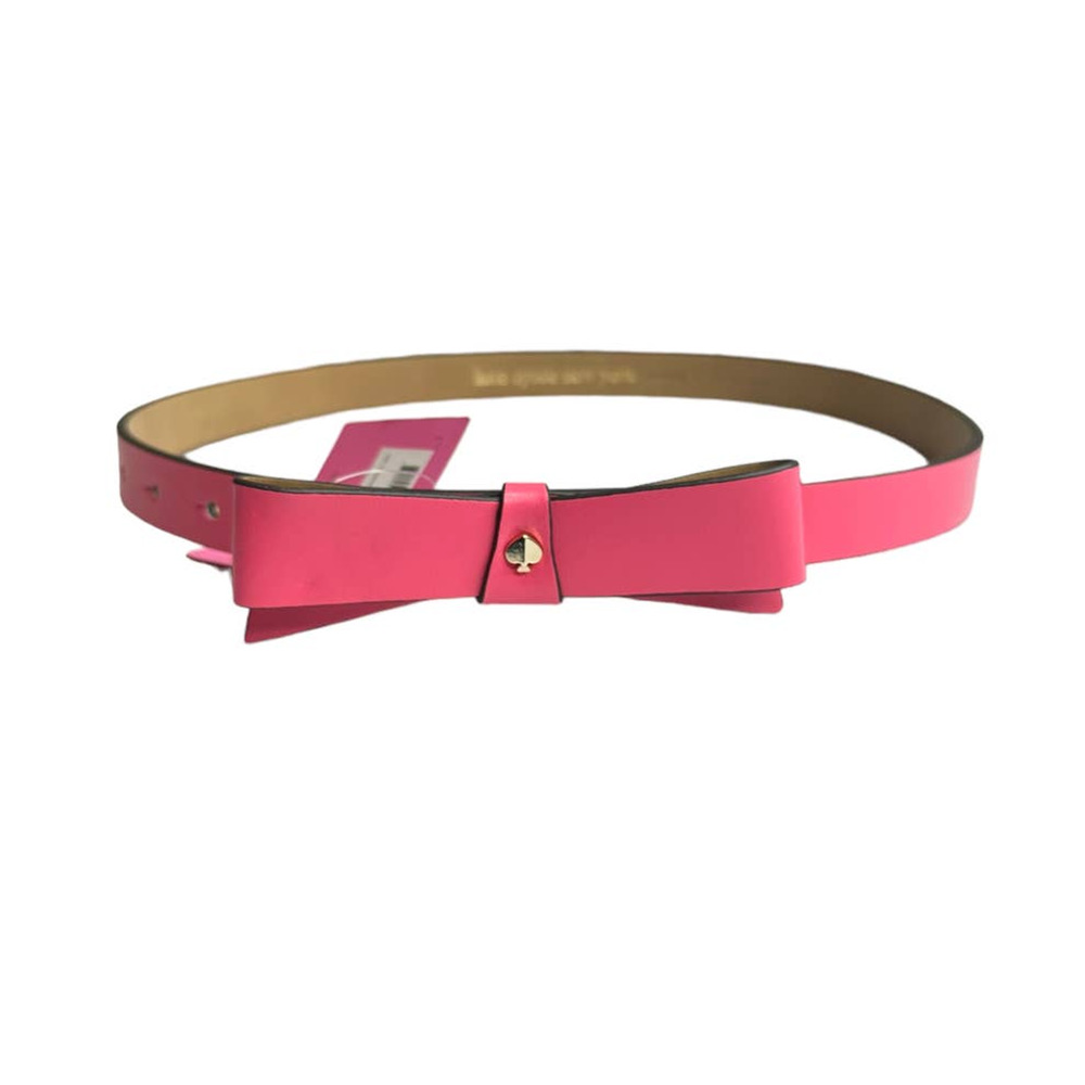 Kate Spade Bow Leather Belt in Pale Peach small